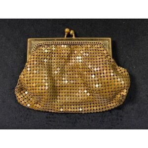 Whiting‎ & Davis Mesh Coin Purse – 1920s–30s Vintage 4.5x3" Well-Worn